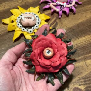 Lil Monster Plant Magnet - "Every Rose Has Its Thorns"