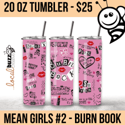 mean girls tumbler, burn book